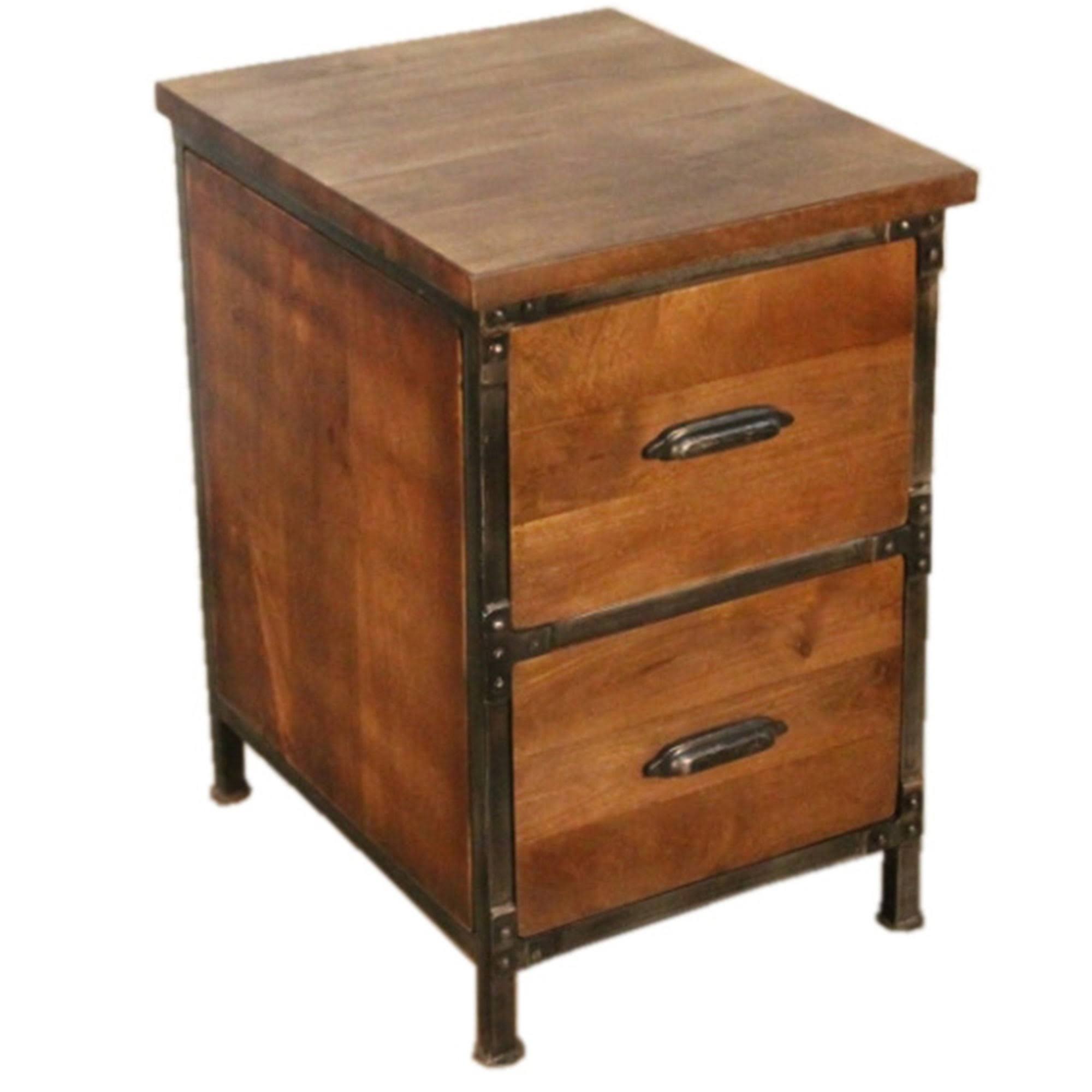 Rustic 2-Drawer Brown Filing Cabinet, Distressed Brown 58_4RXQDLQR Rustic 2-Drawer Brown Filing Cabinet, Distressed Brown 58_4RXQDLQR