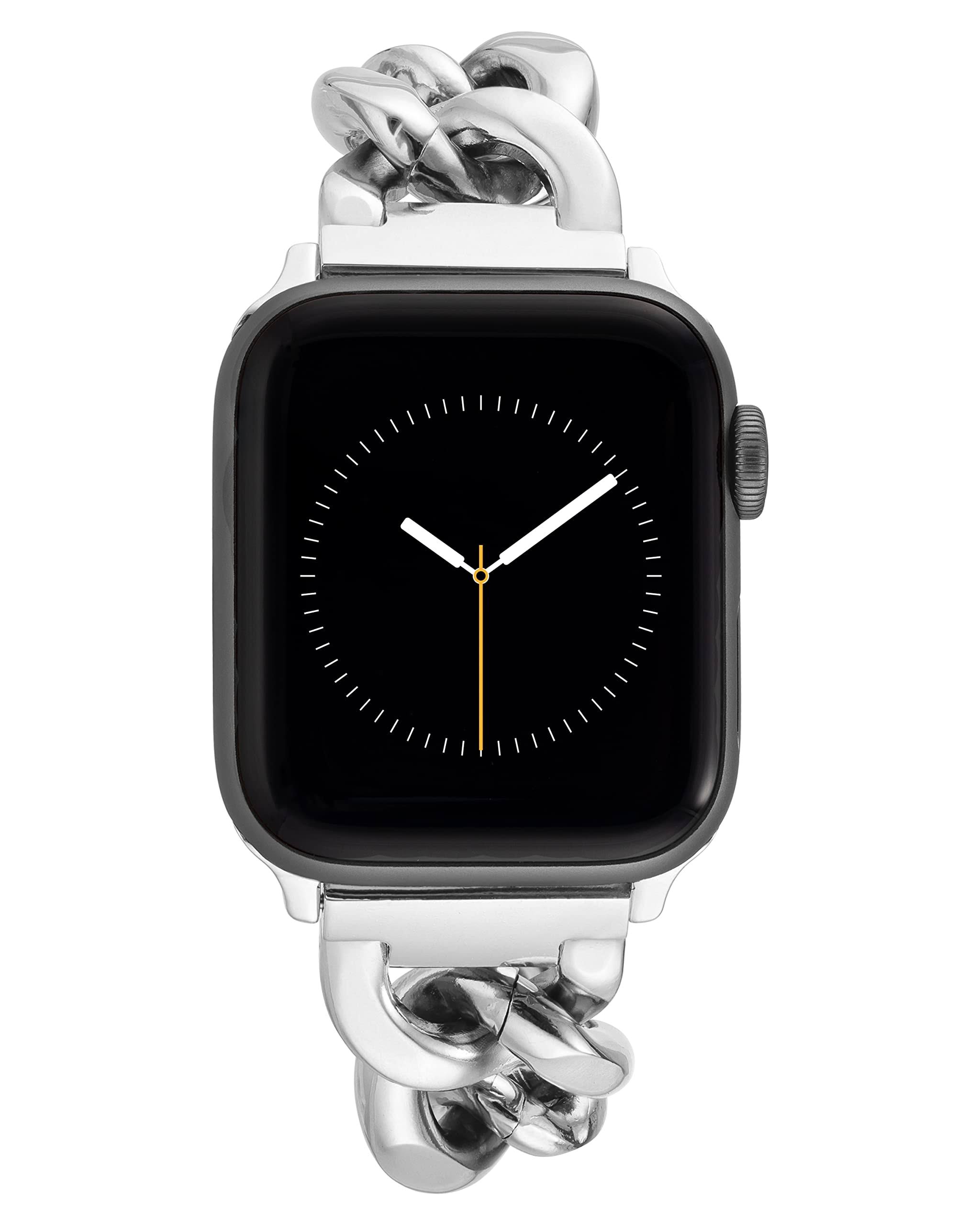 Anne Klein Women's Chain Link Bracelet Band For Apple Watch In Silver-Tone Size 42/44/45mm 0J_5RRREWJS Anne Klein Women's Chain Link Bracelet Band For Apple Watch In Silver-Tone Size 42/44/45mm 0J_5RRREWJS