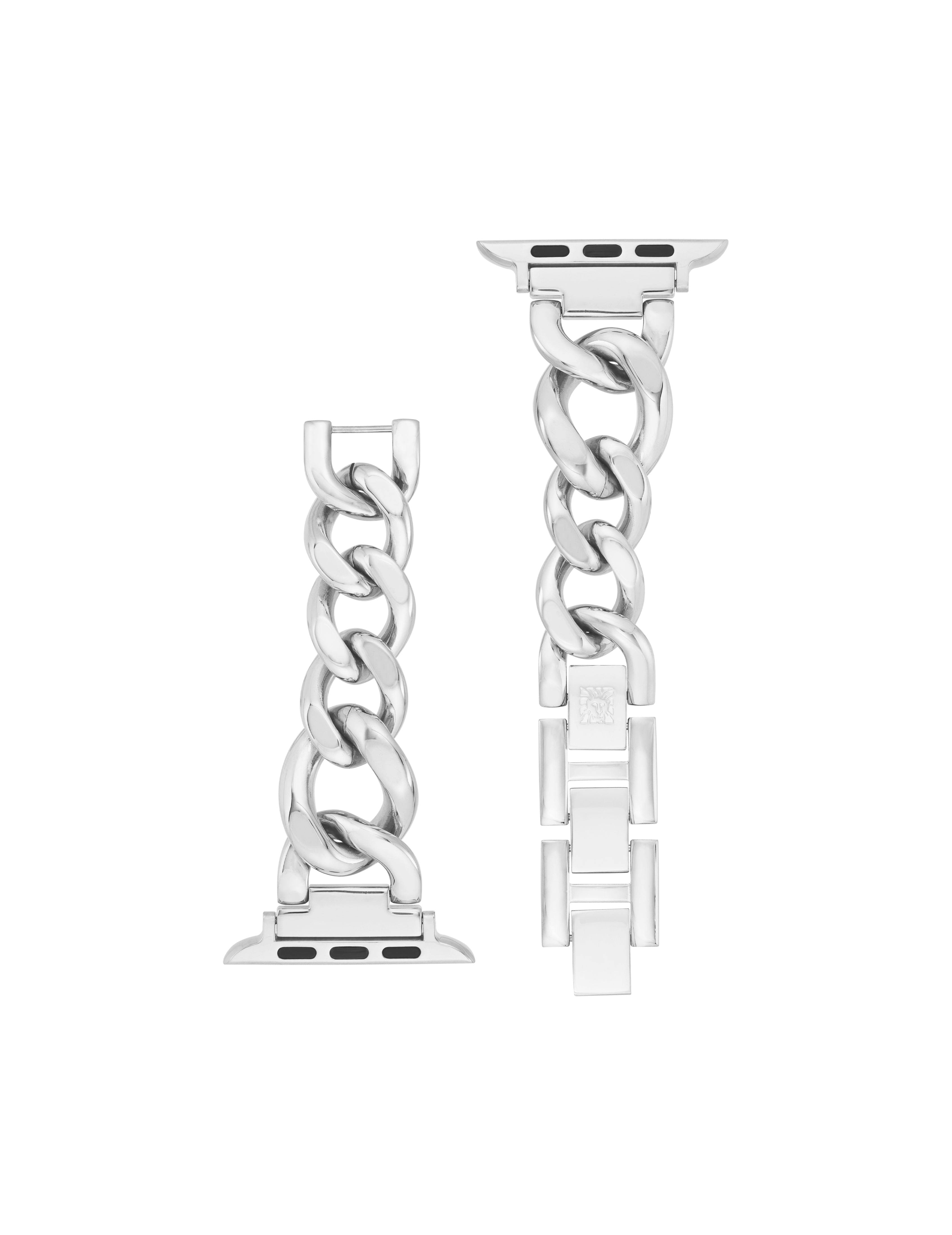 Anne Klein Women's Chain Link Bracelet Band For Apple Watch In Silver-Tone Size 42/44/45mm 0J_5RRREWJS