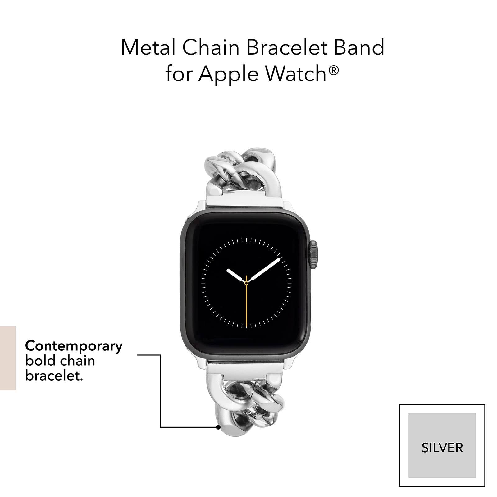 Anne Klein Women's Chain Link Bracelet Band For Apple Watch In Silver-Tone Size 42/44/45mm 0J_5RRREWJS