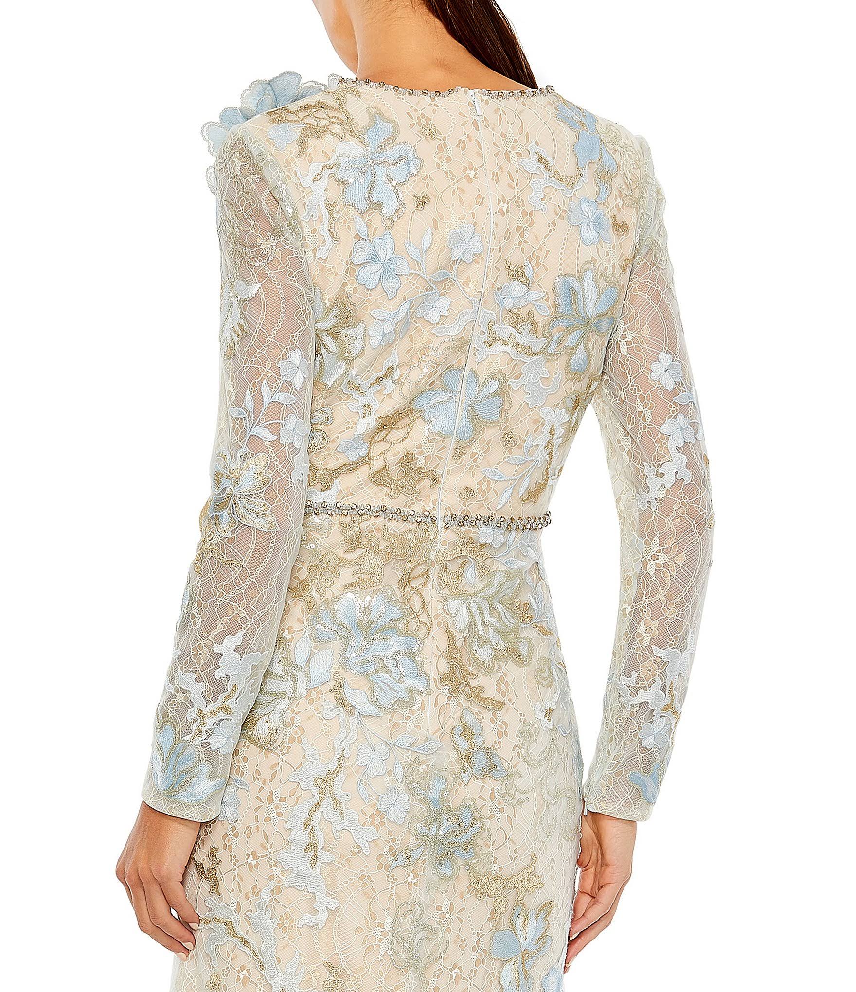 Mac Duggal Floral Embroidered Lace Trumpet Gown Blush, Size 8 DI_XHDNMTN8 Mac Duggal Floral Embroidered Lace Trumpet Gown Blush, Size 8 DI_XHDNMTN8