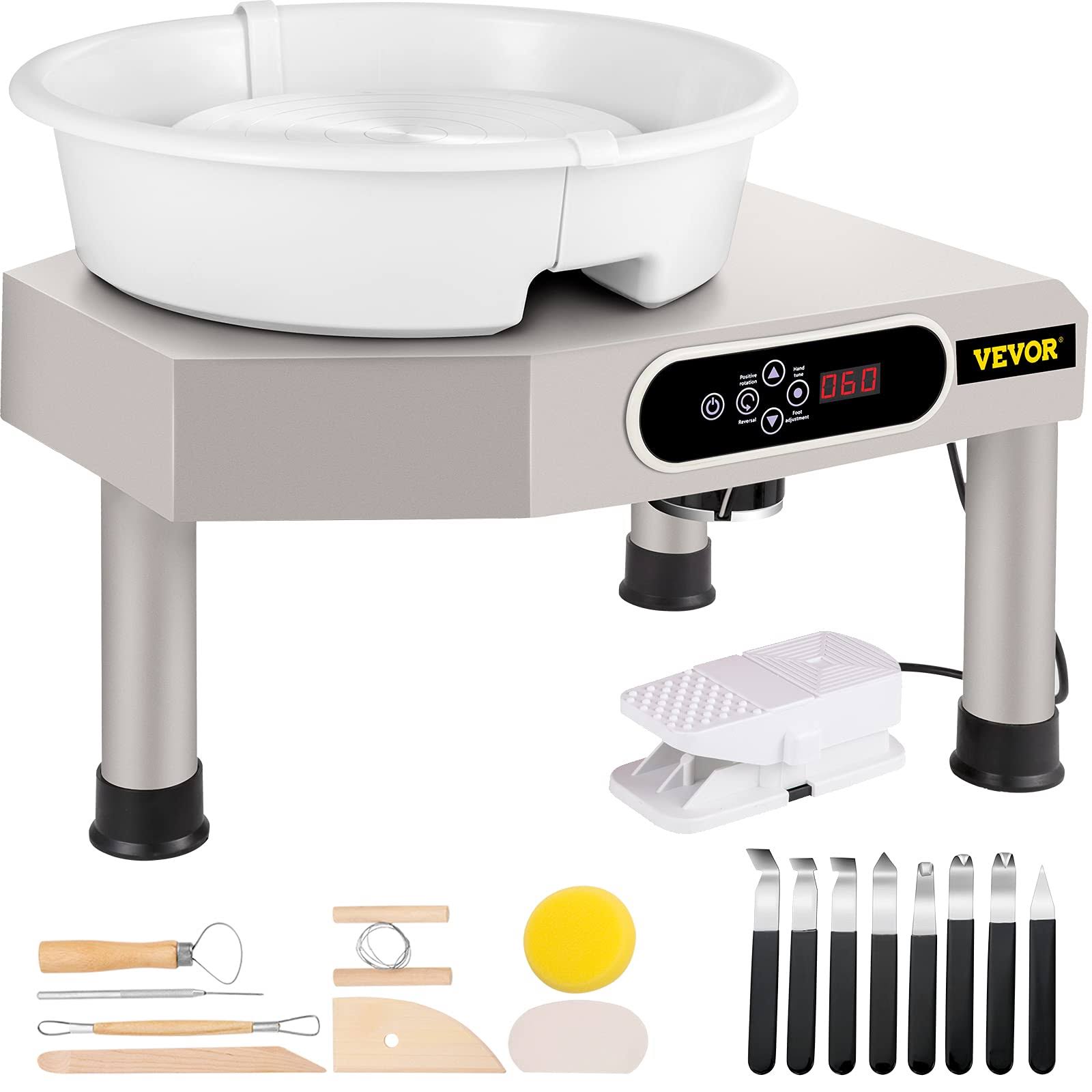 Vevor Pottery Wheel 9.8 Lcd Touch Screen Pottery Wheel Forming Machine,350w Electric Diy Clay Sculpting Tools With Foot Pedal & Detachable Abs Basin M7_FHEHMKIP