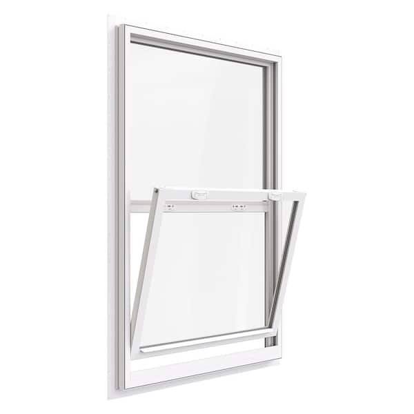 Jeld-Wen 36 In. X 54 In. V-4500 Series White Single-Hung Vinyl Window With Fiberglass Mesh Screen FG_RNBABL4K