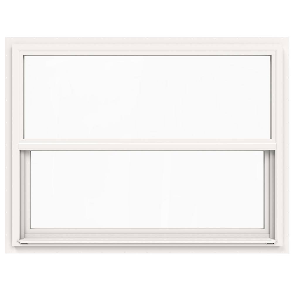 Jeld-Wen 36 In. X 54 In. V-4500 Series White Single-Hung Vinyl Window With Fiberglass Mesh Screen FG_RNBABL4K