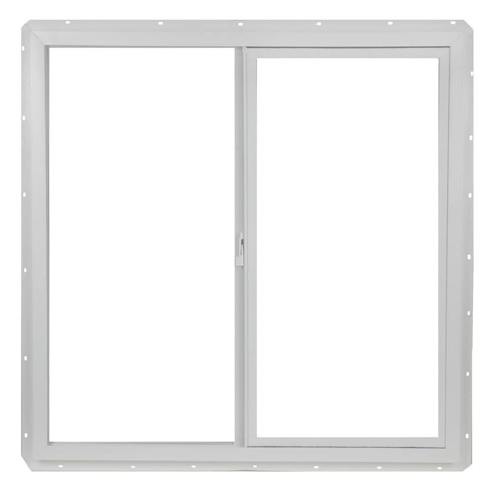 Project Source 10001 Series 35.5-In X 35.5-In X 3-In Jamb Left-Operable Vinyl New Construction White Sliding Window Half | Vus3636 KU_B90QS4TL