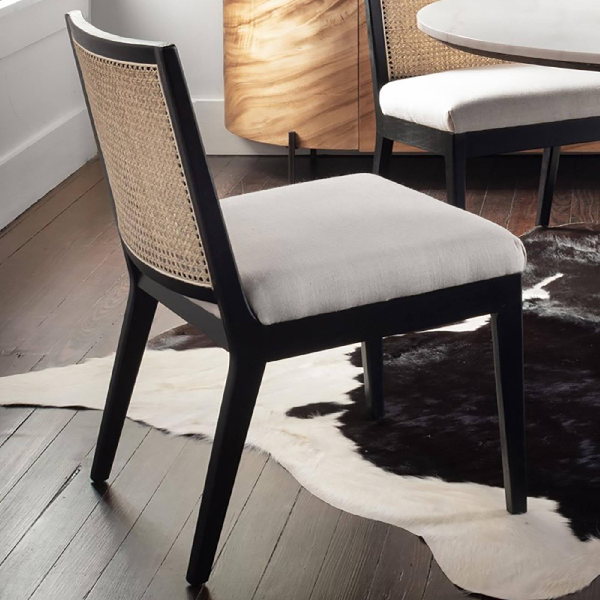 Antonia Cane Armless Dining Chair (Brushed Ebony) XK_B4ISQPZC Antonia Cane Armless Dining Chair (Brushed Ebony) XK_B4ISQPZC