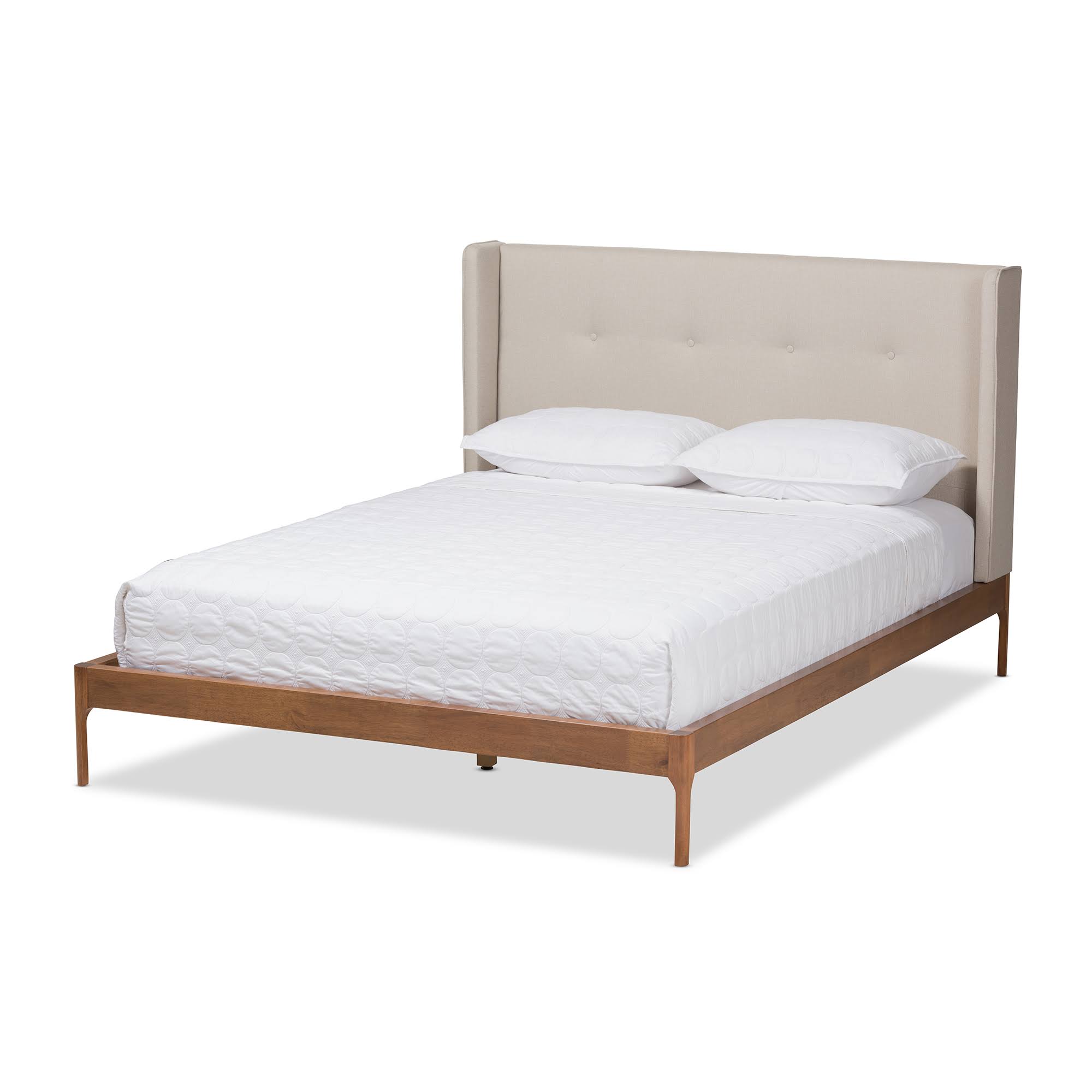 Baxton Studio Brooklyn Upholstered Panel Platform Bed, Gray, Queen NE_IHAB6MMB