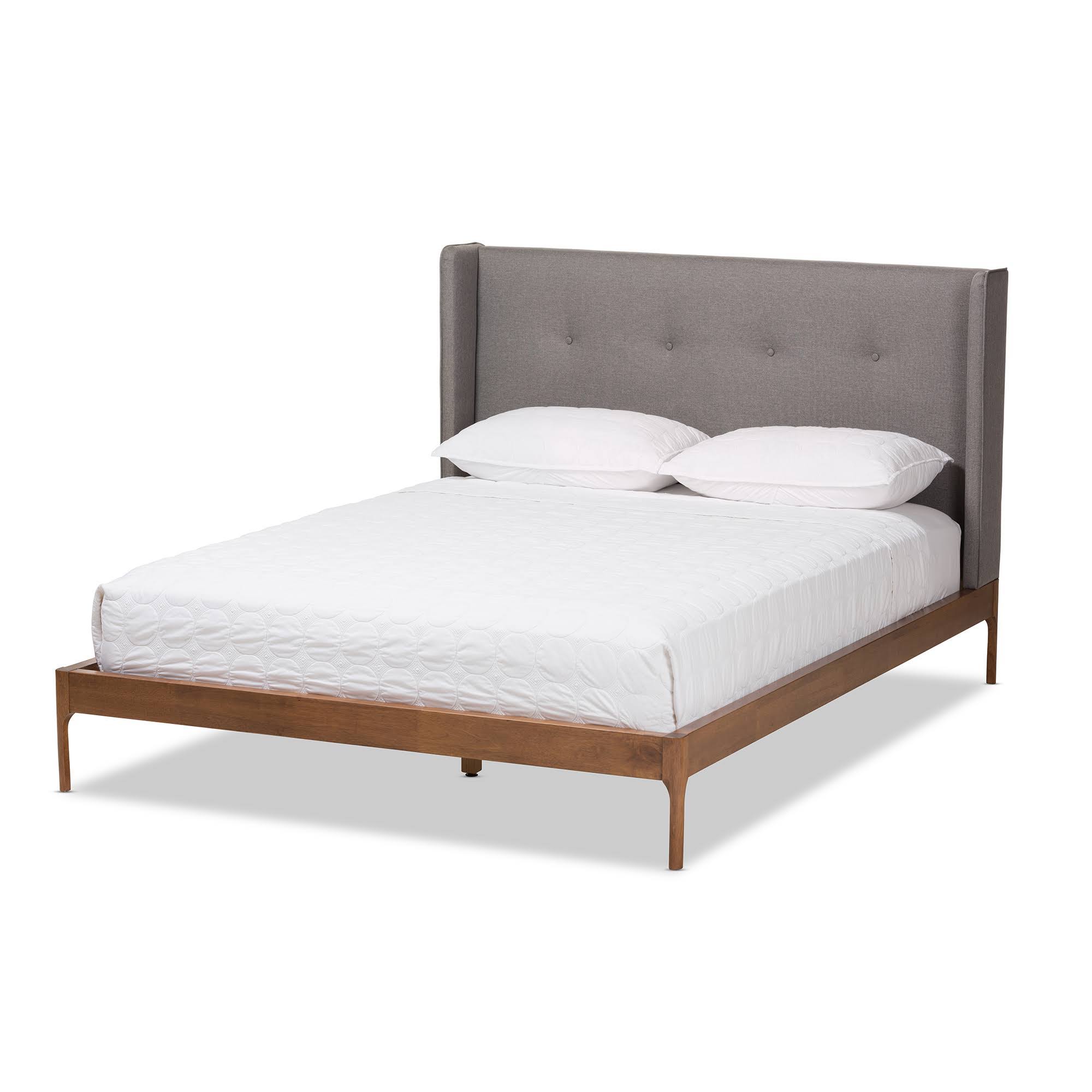 Baxton Studio Brooklyn Upholstered Panel Platform Bed, Gray, Queen NE_IHAB6MMB