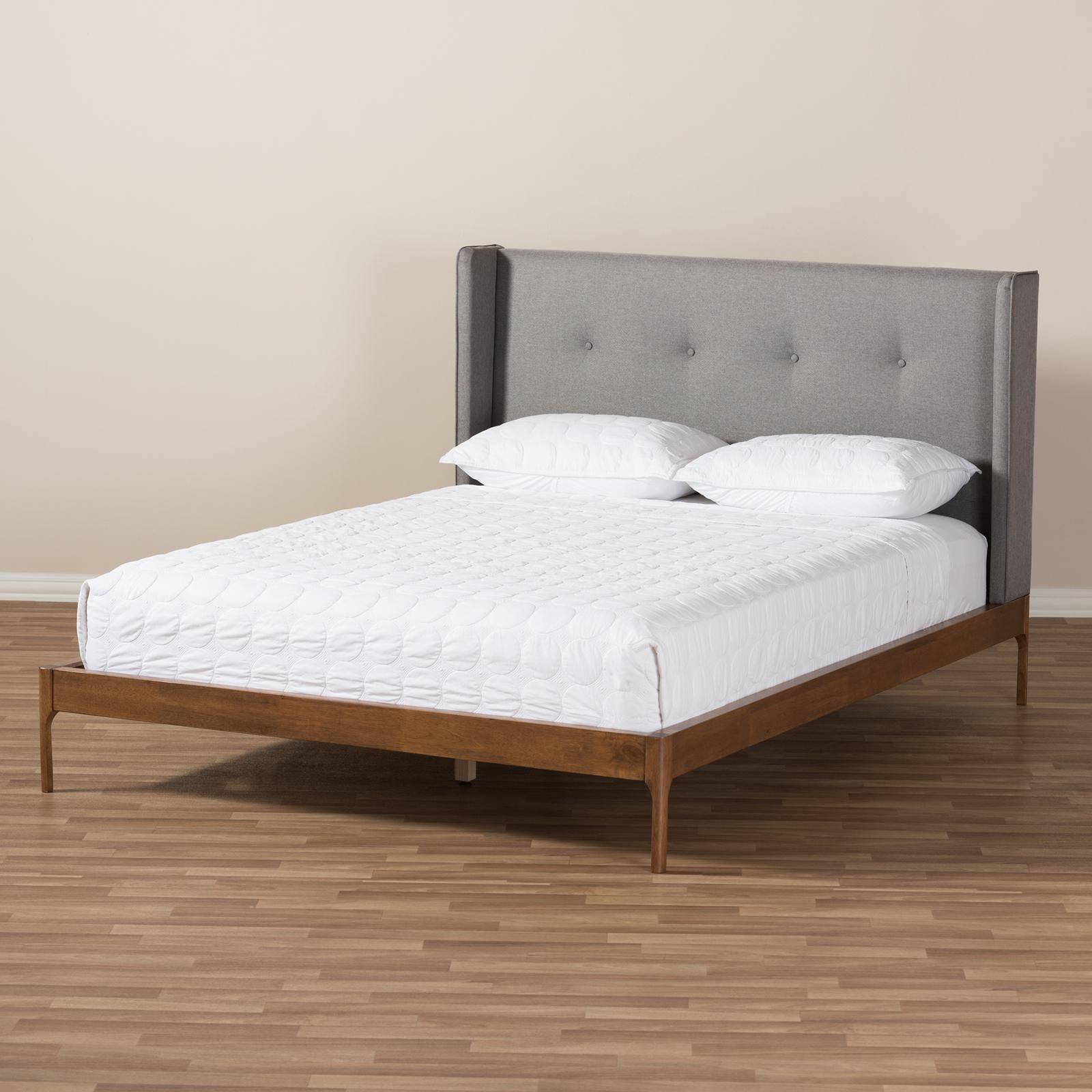 Baxton Studio Brooklyn Upholstered Panel Platform Bed, Gray, Queen NE_IHAB6MMB