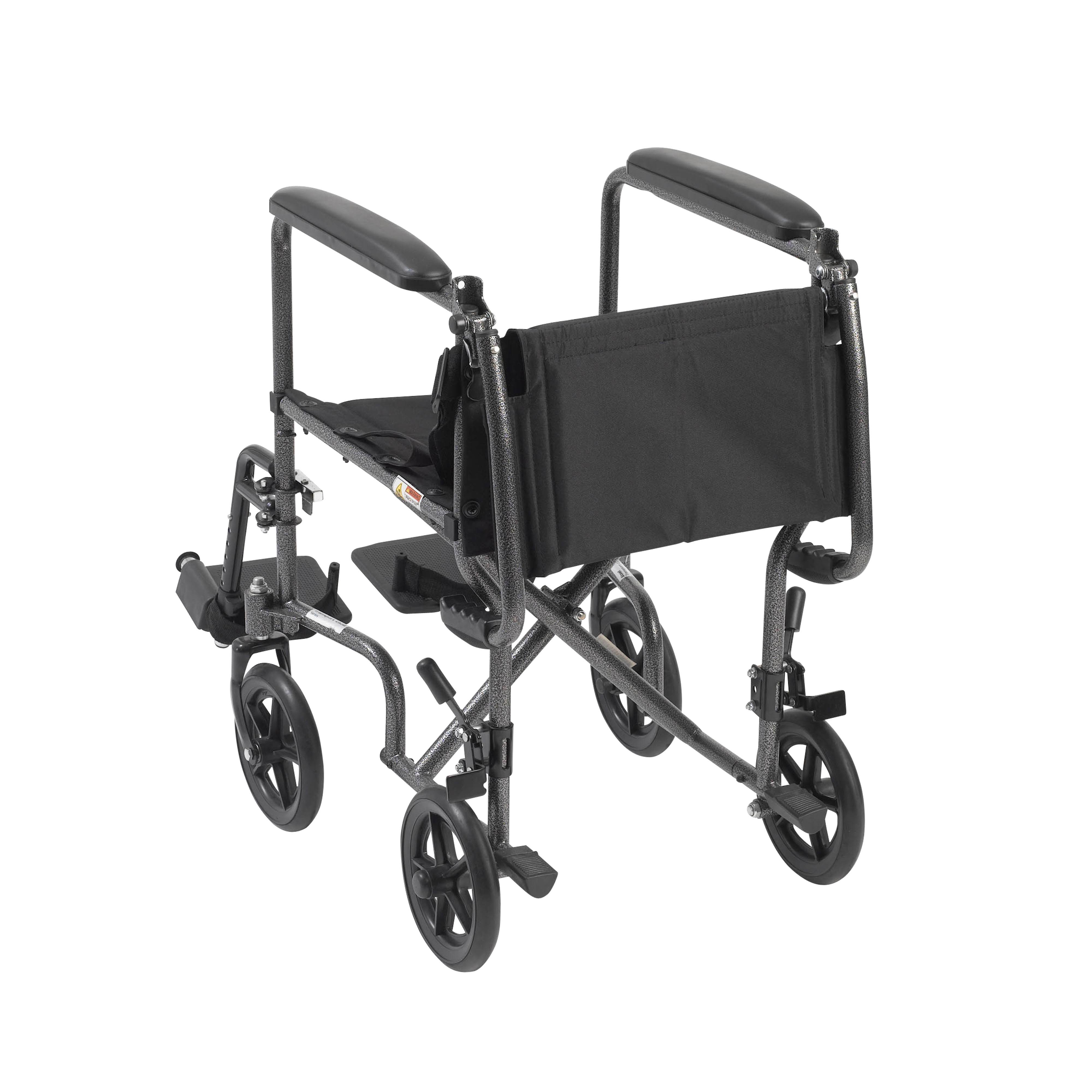 Drive Medical Lightweight Steel Transport Wheelchair Fixed Full Arms 19 Seat (Tr39e-Sv) DH_ZWRSXRPH
