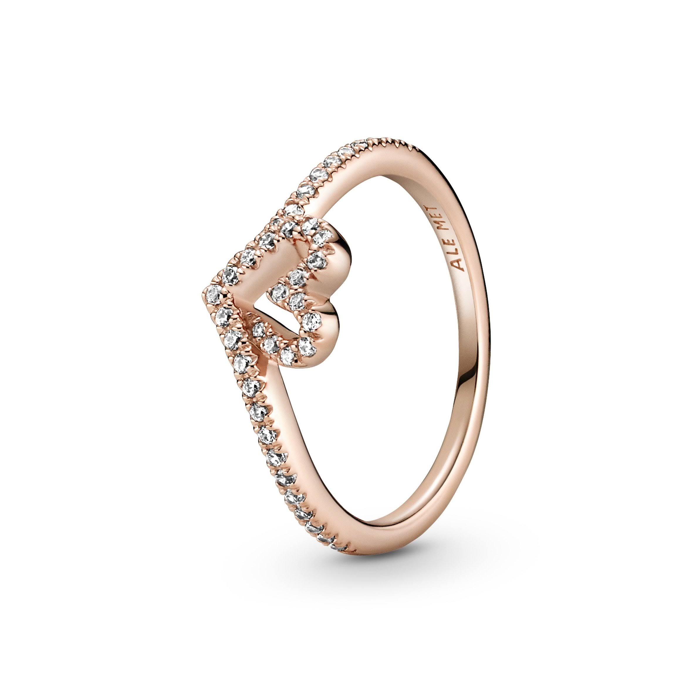 Pandora 189302c01 Sparkling Wishbone Heart Ring 7.5 / Rose RG_SVK4W2SP Pandora 189302c01 Sparkling Wishbone Heart Ring 7.5 / Rose RG_SVK4W2SP