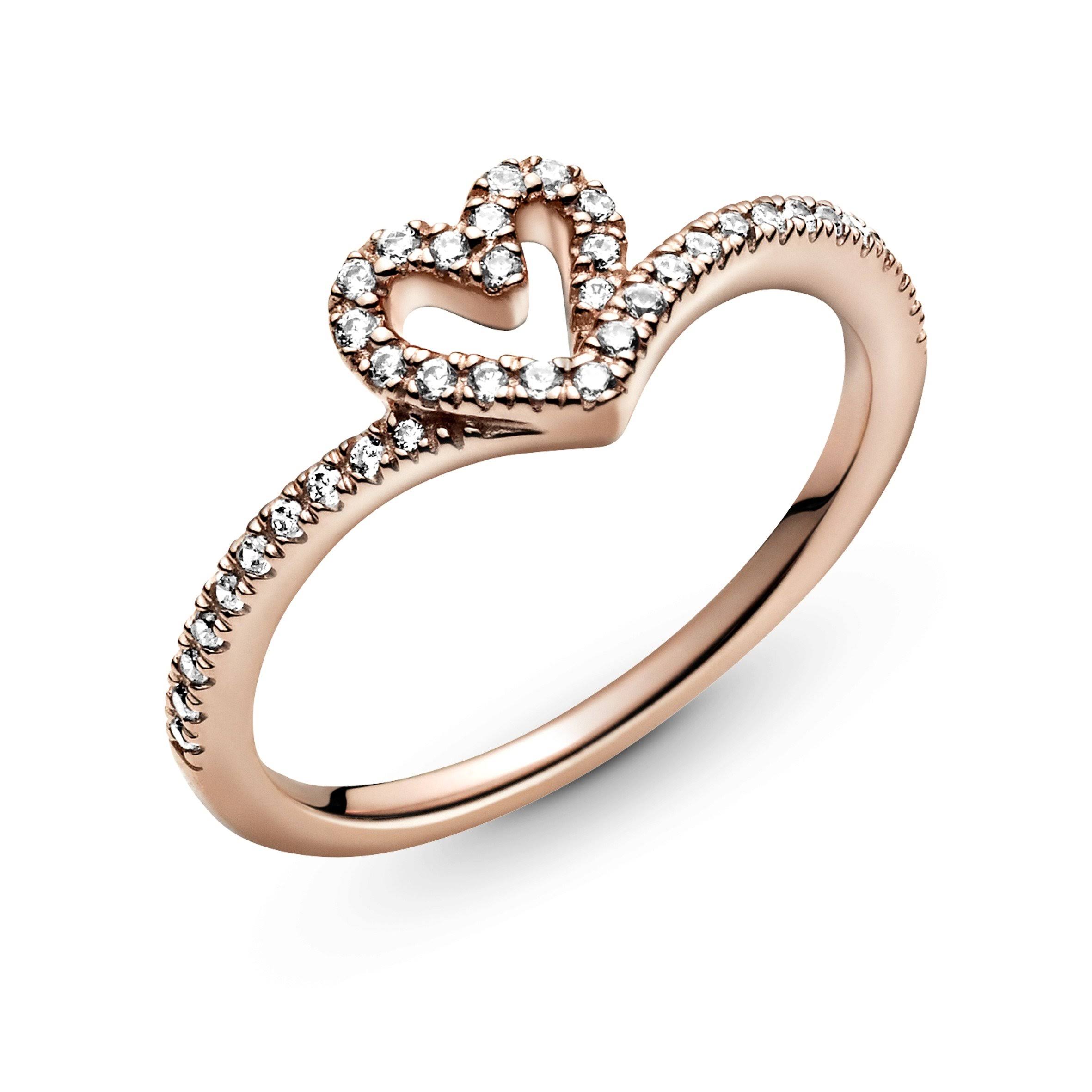 Pandora 189302c01 Sparkling Wishbone Heart Ring 7.5 / Rose RG_SVK4W2SP Pandora 189302c01 Sparkling Wishbone Heart Ring 7.5 / Rose RG_SVK4W2SP
