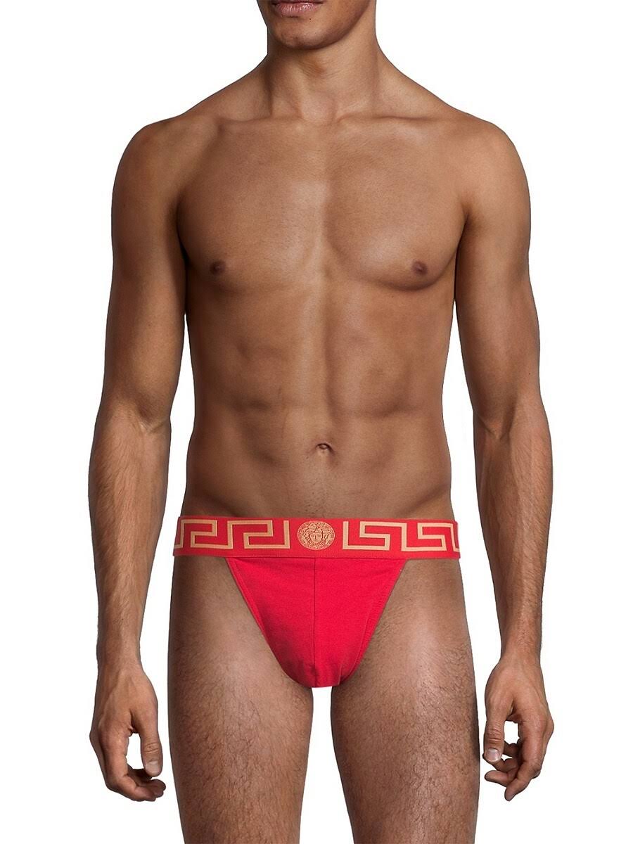 Versace Men's Logo Jock Strap - Black - Size 5/M K4_CGVV9BT0 Versace Men's Logo Jock Strap - Black - Size 5/M K4_CGVV9BT0