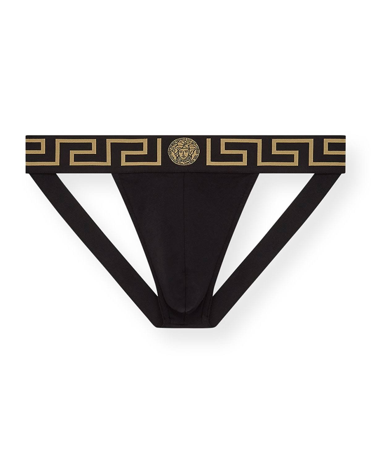 Versace Men's Logo Jock Strap - Black - Size 5/M K4_CGVV9BT0 Versace Men's Logo Jock Strap - Black - Size 5/M K4_CGVV9BT0