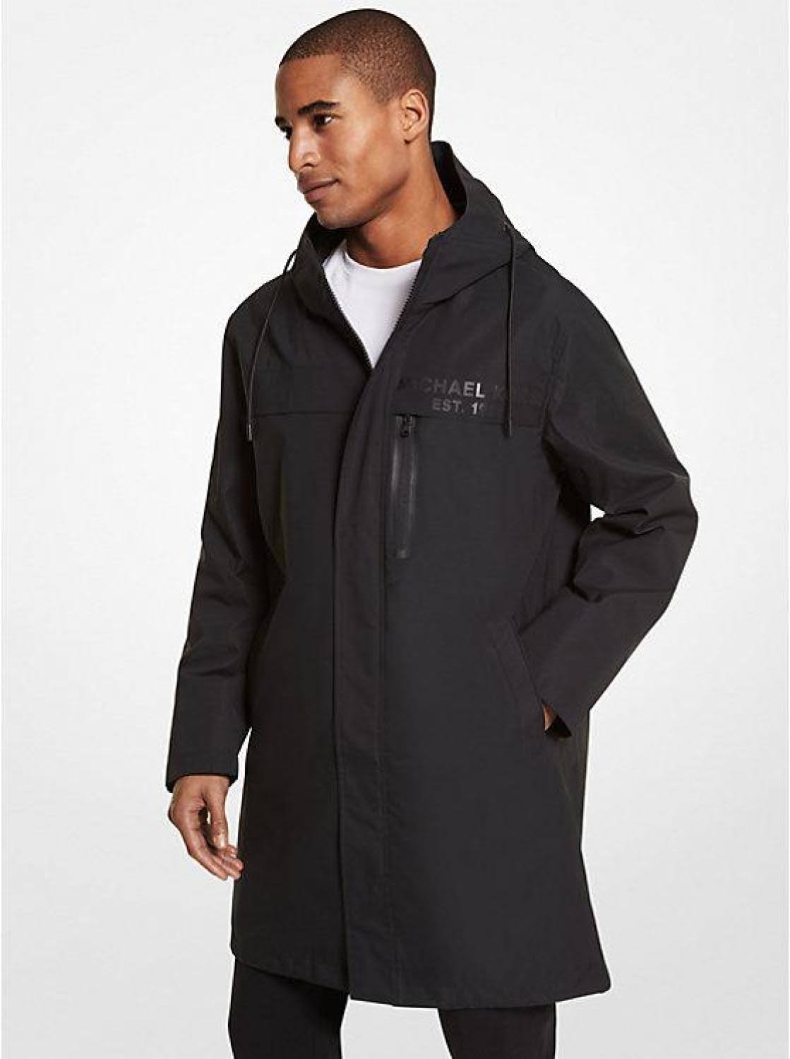 Michael Kors Outlet Stockton Water Resistant Hooded Coat In Blue - Size M MD_CMFZH69D