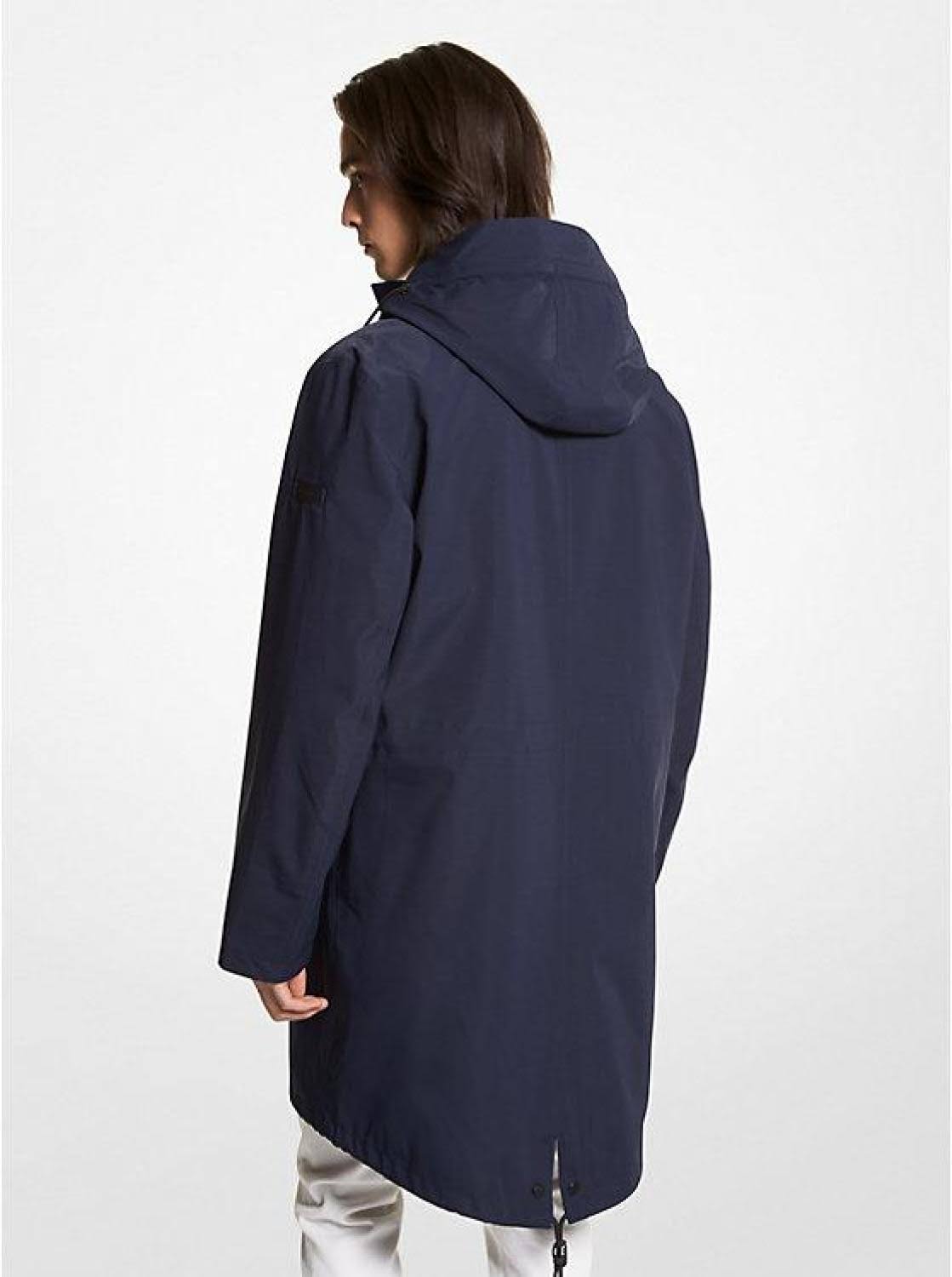 Michael Kors Outlet Stockton Water Resistant Hooded Coat In Blue - Size M MD_CMFZH69D