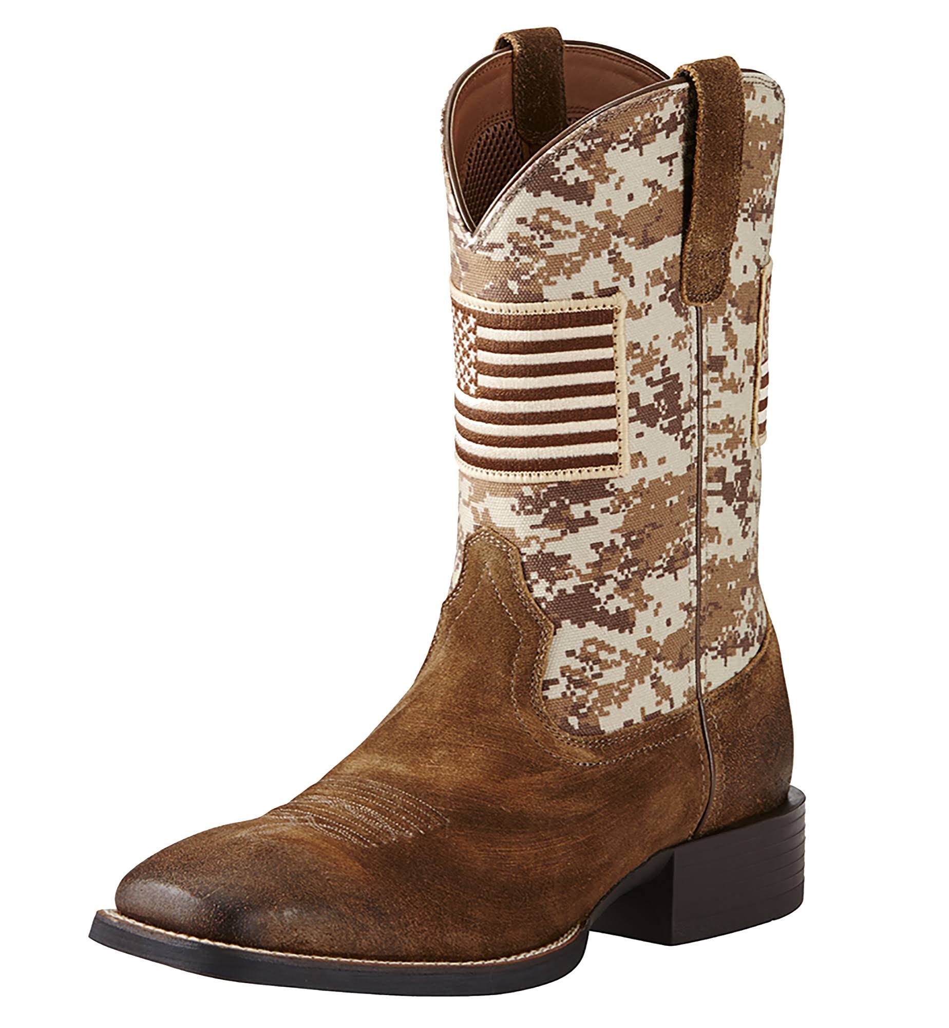 Ariat Men's Sport Patriot Western Boots, Size 9, Antique Mocha Suede/Sand Camo Print Leather QZ_XBJUPJAB Ariat Men's Sport Patriot Western Boots, Size 9, Antique Mocha Suede/Sand Camo Print Leather QZ_XBJUPJAB