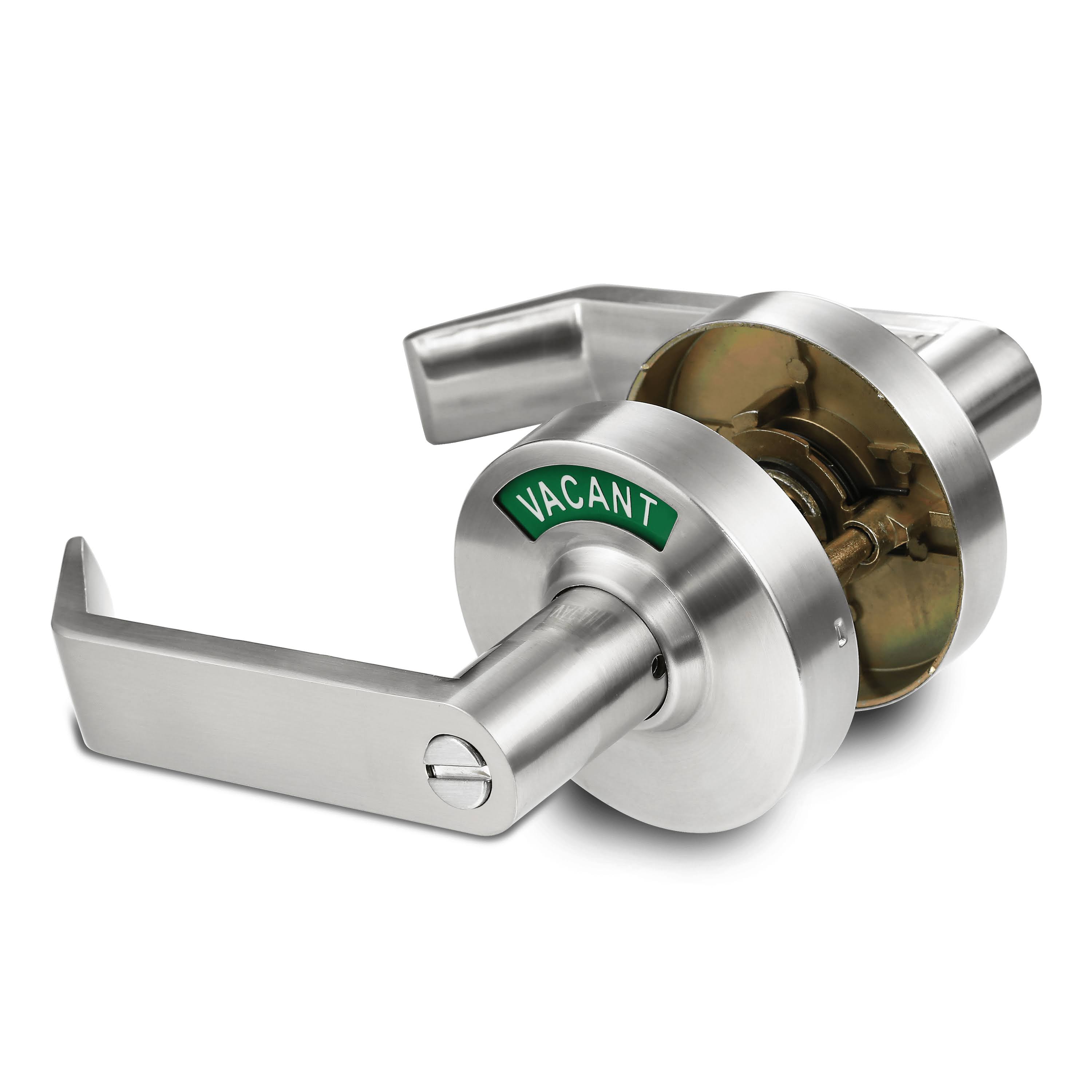 2.2 Ada Compliant. Commercial Grade Privacy Indicator Lock And Lever In 26d Satin Chrome. Left-Handed (C5fs-L). Non-Reversible SS_PBEKI5KI 2.2 Ada Compliant. Commercial Grade Privacy Indicator Lock And Lever In 26d Satin Chrome. Left-Handed (C5fs-L). Non-Reversible SS_PBEKI5KI