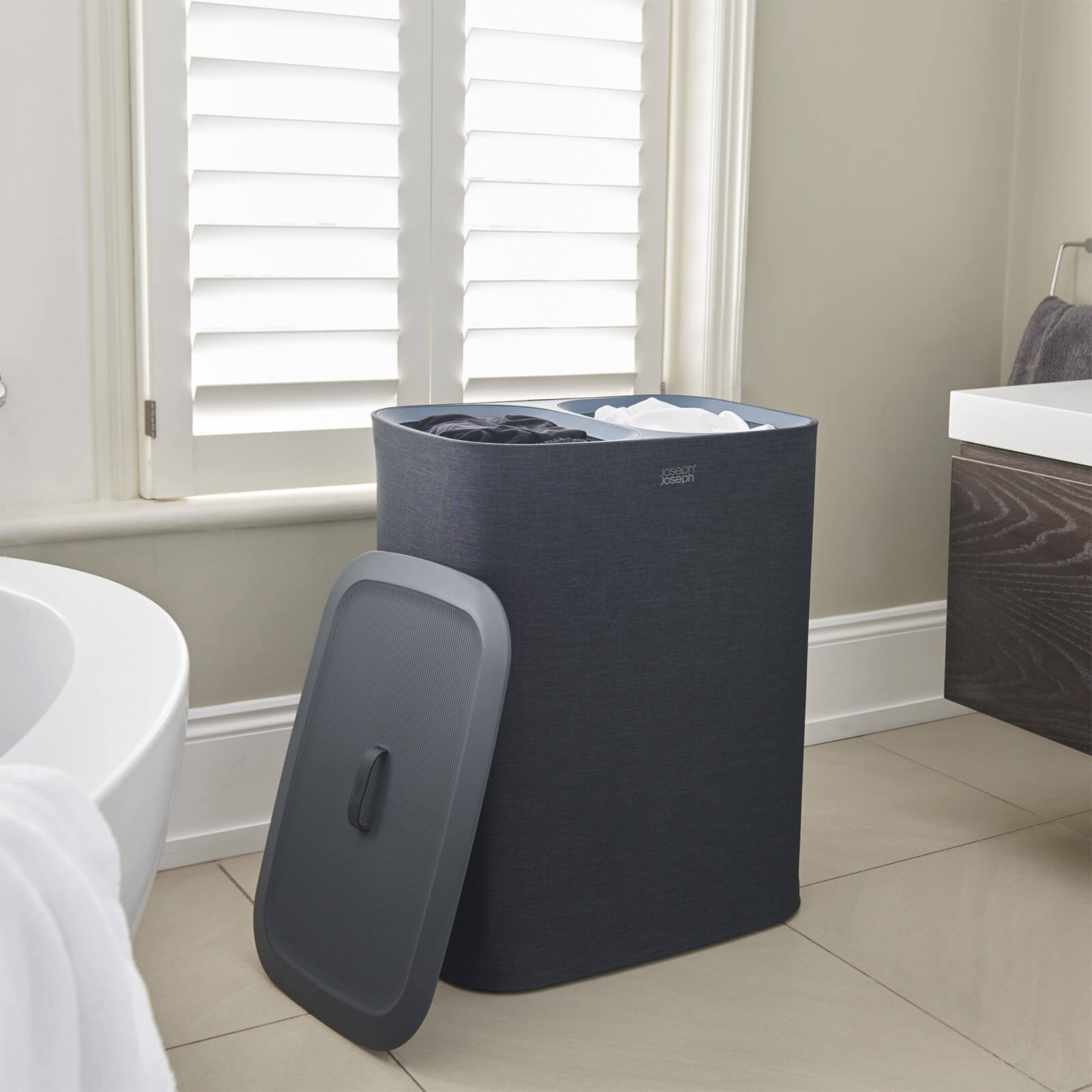 Joseph Joseph Tota 90-Liter Laundry Separation Basket, Black JJ_A4ZZUD7D Joseph Joseph Tota 90-Liter Laundry Separation Basket, Black JJ_A4ZZUD7D